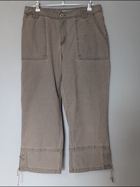 Part Two Women's Casual Crop Utility Pants Taupe Cargo Outdoor Workwear